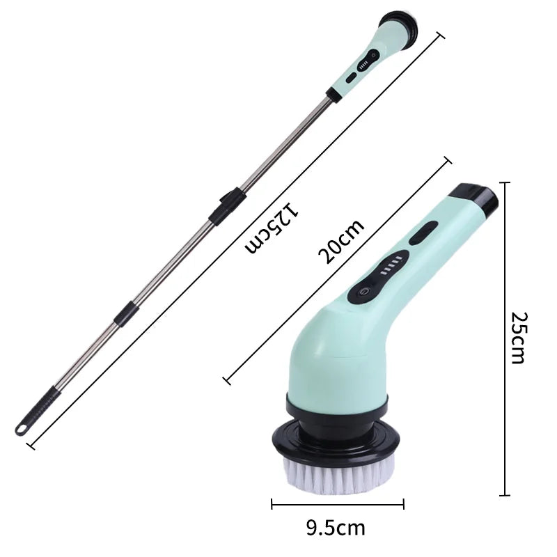Cepillo Eléctrico de Limpieza 9 en 1 – Scrubber Giratorio Inalámbrico para Cocina y Baño
