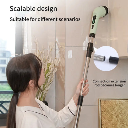 Cepillo Eléctrico de Limpieza 9 en 1 – Scrubber Giratorio Inalámbrico para Cocina y Baño