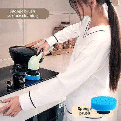 Cepillo Eléctrico de Limpieza 9 en 1 – Scrubber Giratorio Inalámbrico para Cocina y Baño